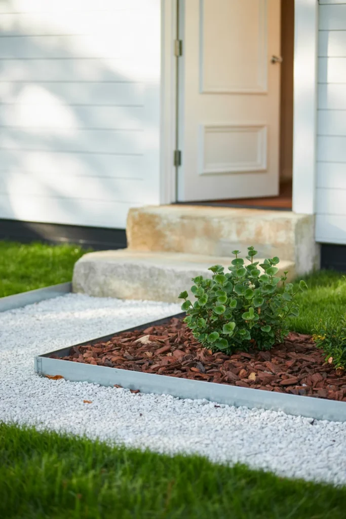 Use Gravel or Mulch for a Neat Entrance